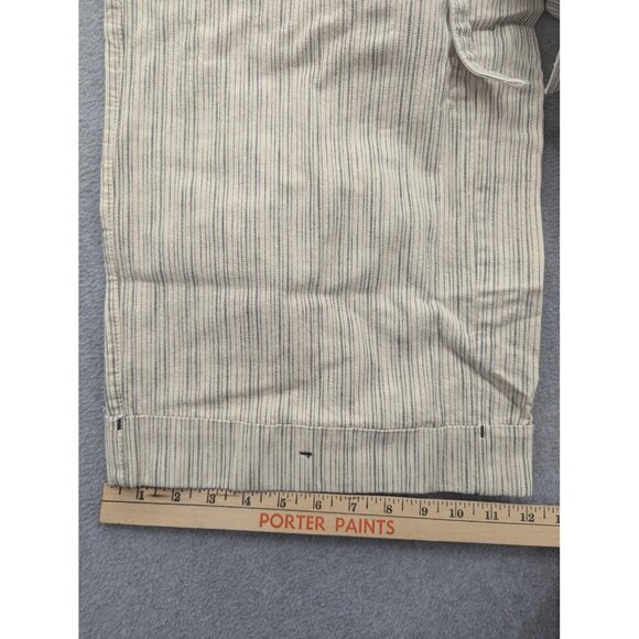 Tommy Hilfiger Pants Womens 8 Beige Stripe Gaucho Fit Capri Cropped Casual - Picture 8 of 13